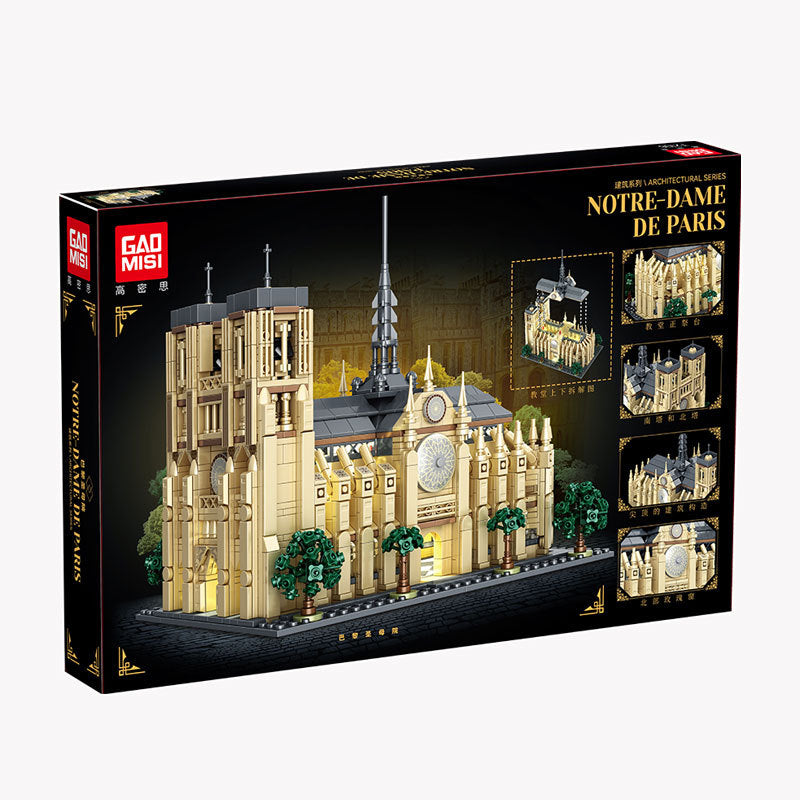 notre dame de paris building blocks set with lights - gaomisi - 4