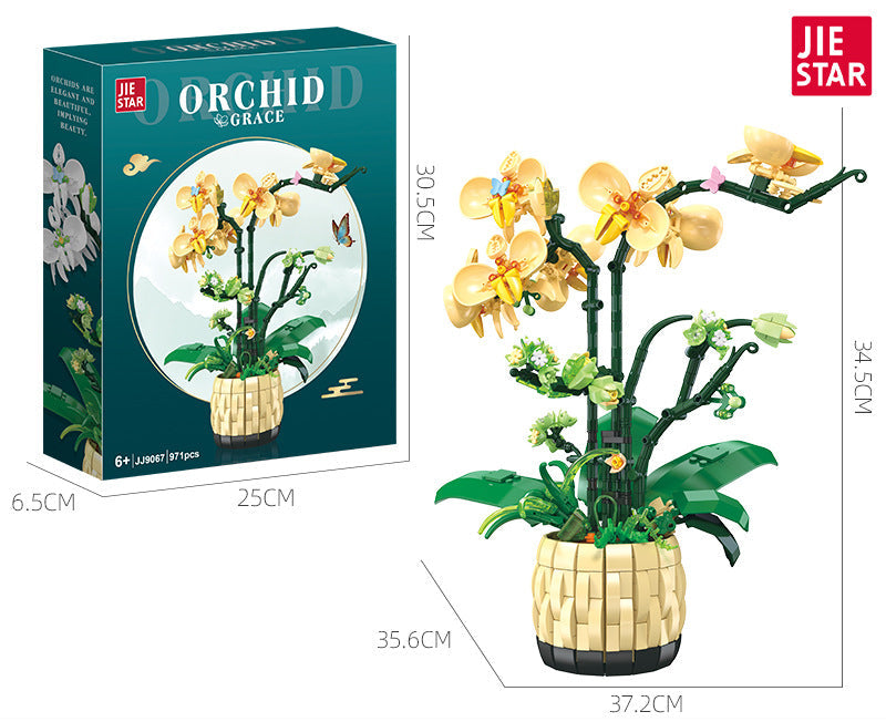 orchid building blocks set - 971 pcs | jiestar 9067 - 5