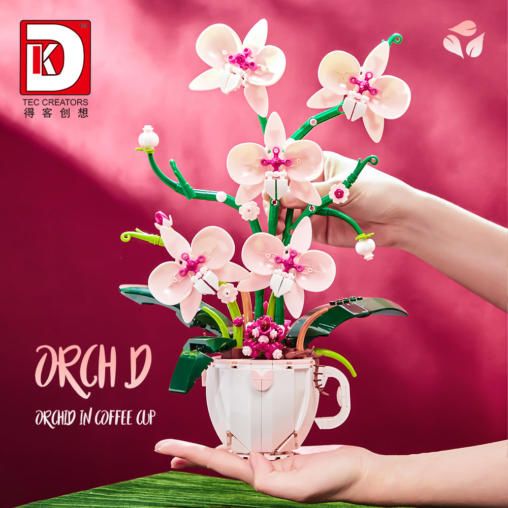 orchid in coffee cup - 567 pcs | dk 3005 - 2