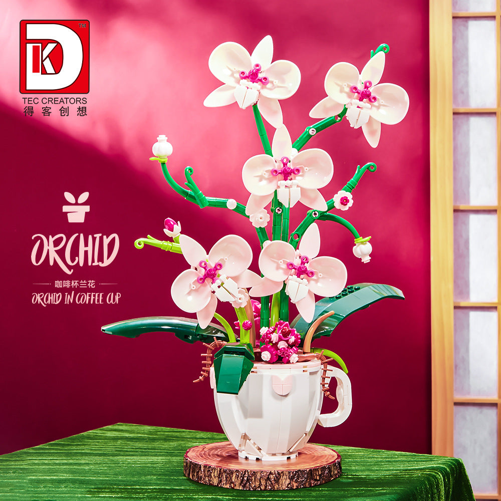 orchid in coffee cup - 567 pcs | dk 3005 - 3