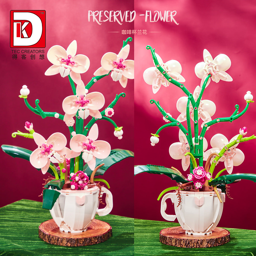 orchid in coffee cup - 567 pcs | dk 3005 - 4