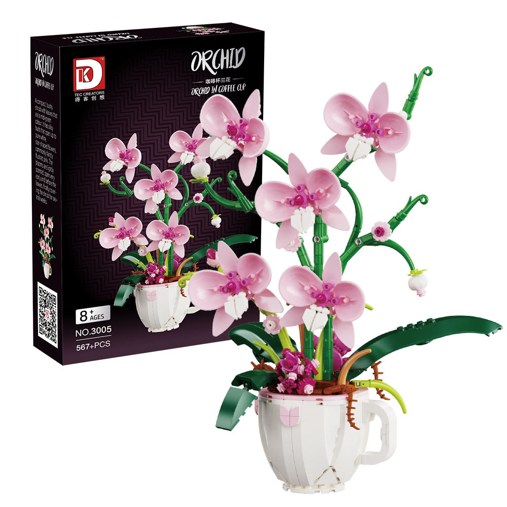 orchid in coffee cup - 567 pcs | dk 3005 - 5