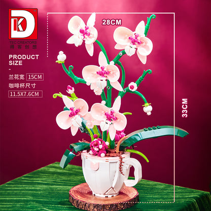 orchid in coffee cup - 567 pcs | dk 3005 - 6