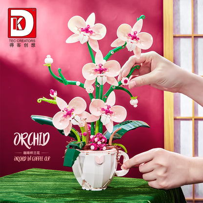 orchid in coffee cup - 567 pcs | dk 3005 - 7