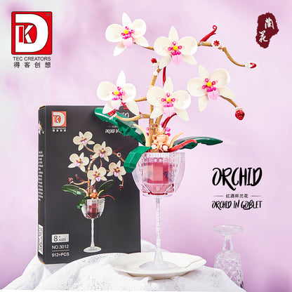 orchid in goblet - 512 pcs | dk 3012 - 1