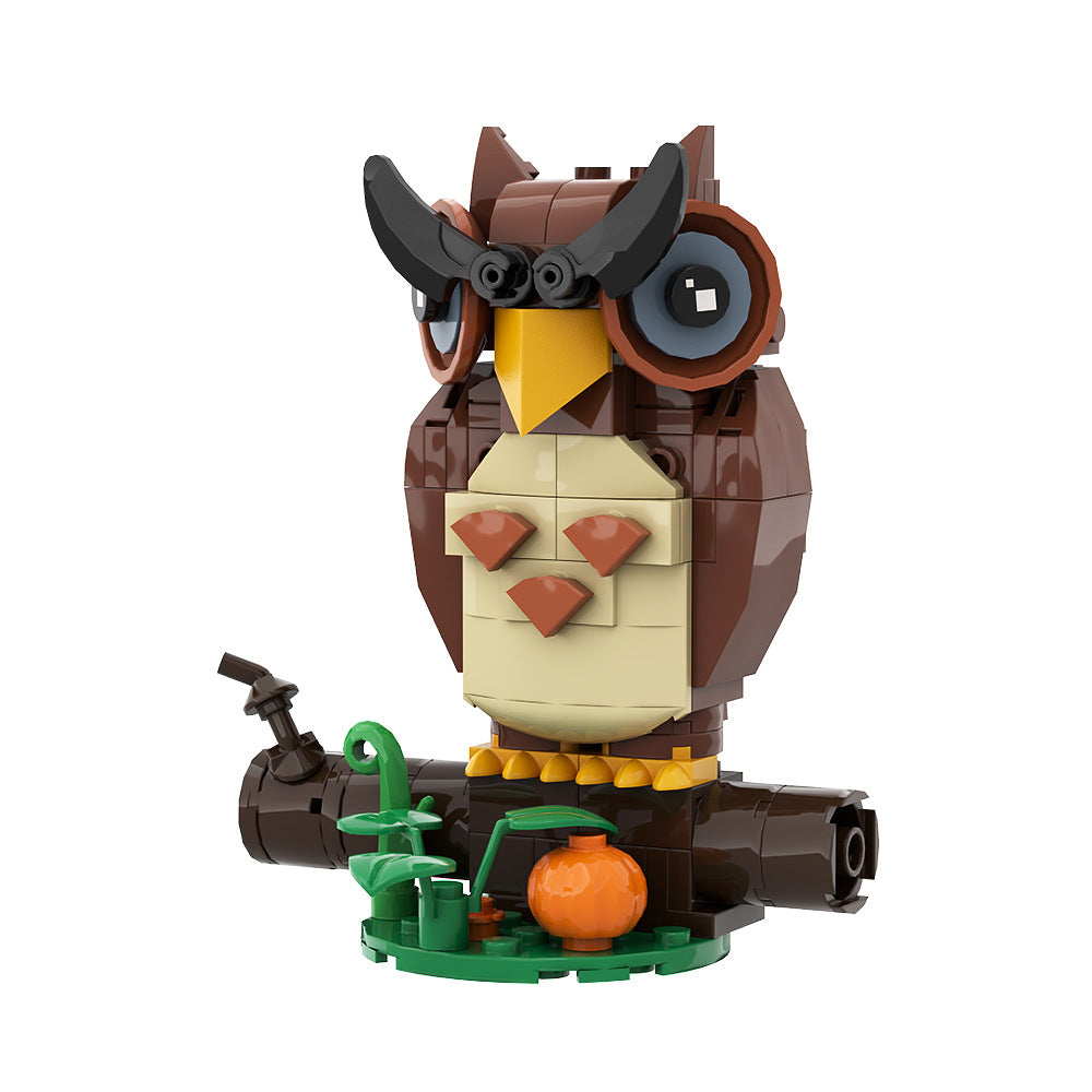 owl brickheadz building set | halloween | lego compatible - 1