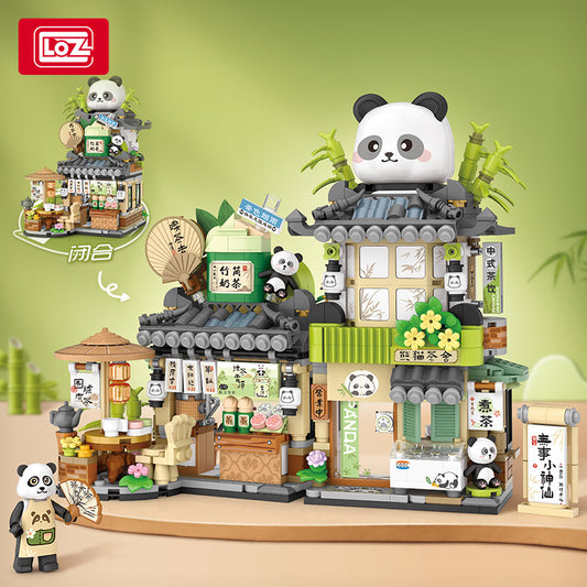 panda tea house building blocks set - loz1383 - 1