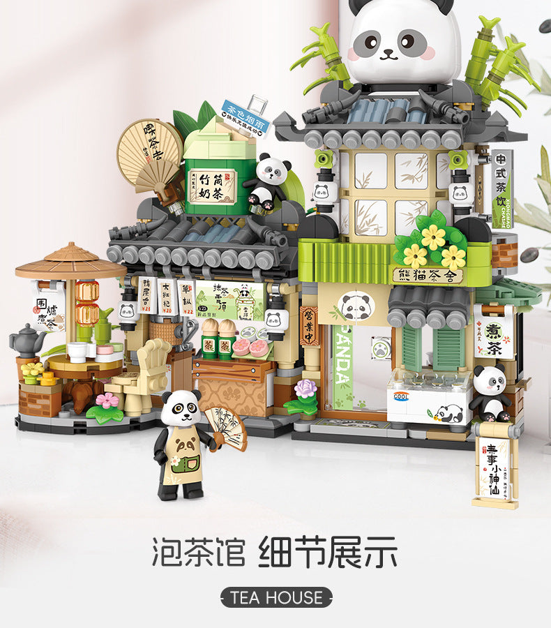 panda tea house building blocks set - loz1383 - 17