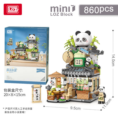 panda tea house building blocks set - loz1383 - 2