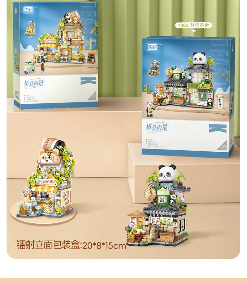 panda tea house building blocks set - loz1383 - 20