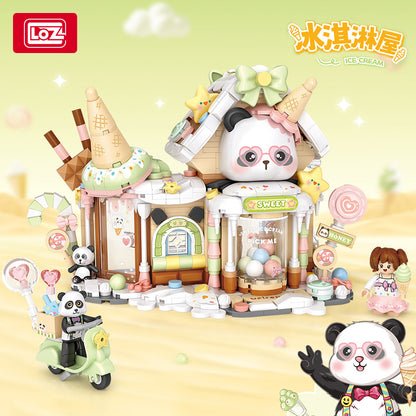 panda tea house building blocks set - loz1383 - 3