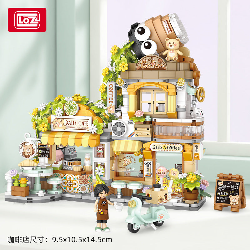 panda tea house building blocks set - loz1383 - 4