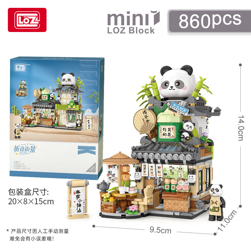 panda tea house building blocks set - loz1383 - 7