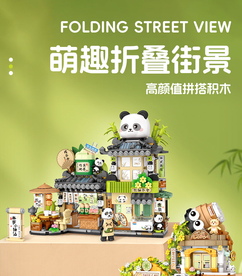 panda tea house building blocks set - loz1383 - 9