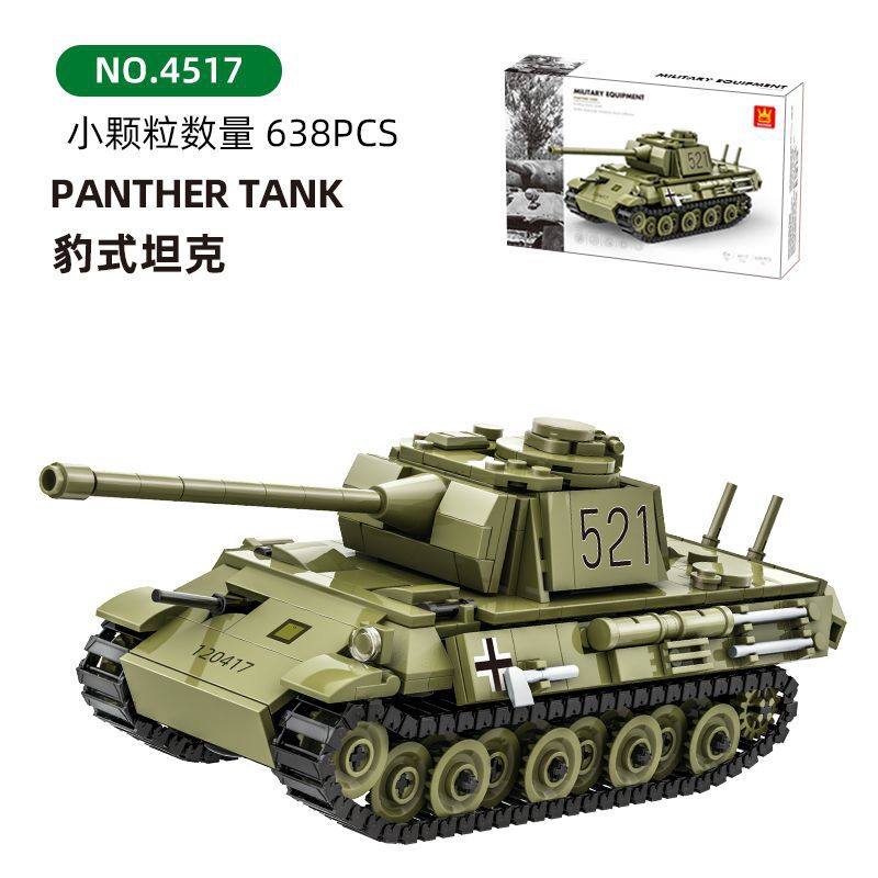 panther tank building blocks set - wange bricks - 638 pcs - 3