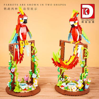 parrot flower frame 2 in 1 - 636 pcs | dk 6015 - 2