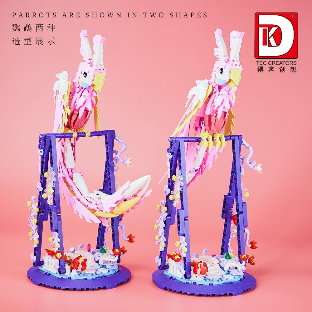 parrot flower frame 2 in 1 - 636 pcs | dk 6015 - 2