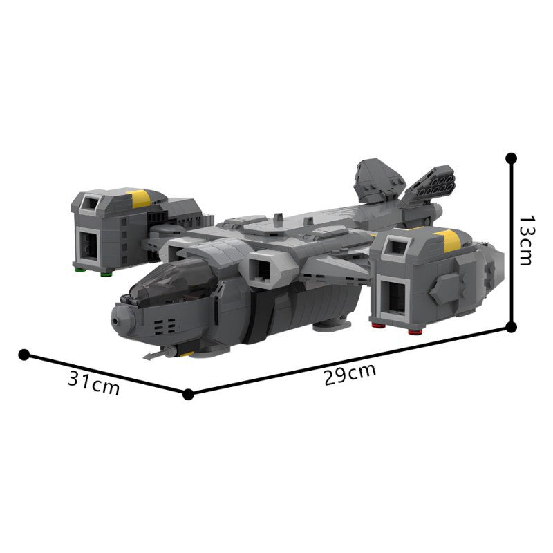 pelican-1 extraction shuttle building set | helldivers 2 | lego compatible - 4