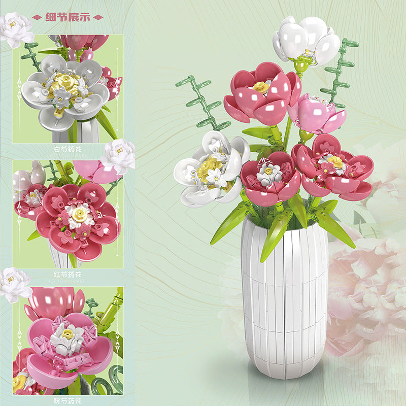 peony flower building set - 866 pcs | mouldking 10059 - 2