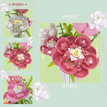 peony flower building set - 866 pcs | mouldking 10059 - 4