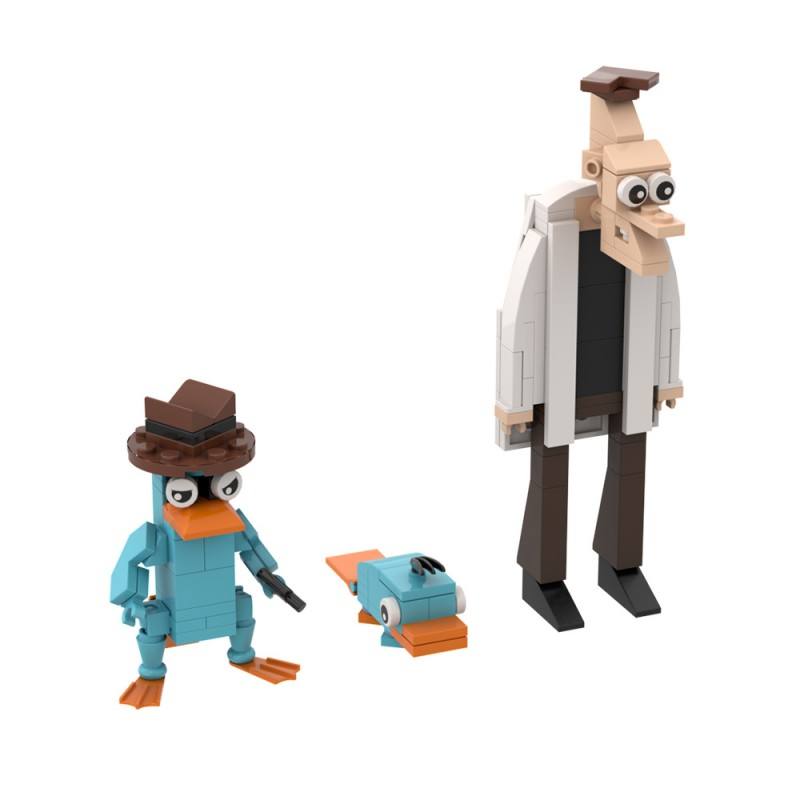 perryplatypus and dr doofenshmirtz building blocks - 143 pcs - 1