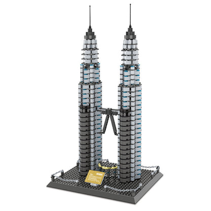 petronas twin towers, kuala lumpu building blocks set - wange bricks - 4