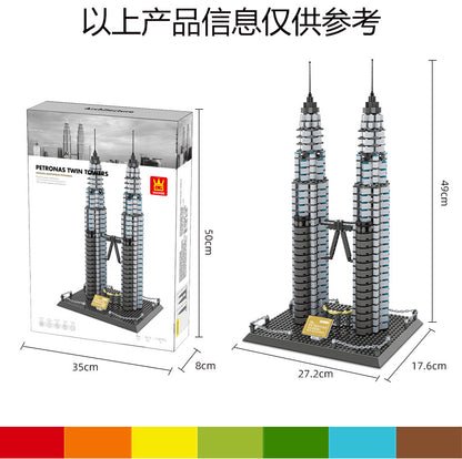 petronas twin towers, kuala lumpu building blocks set - wange bricks - 5