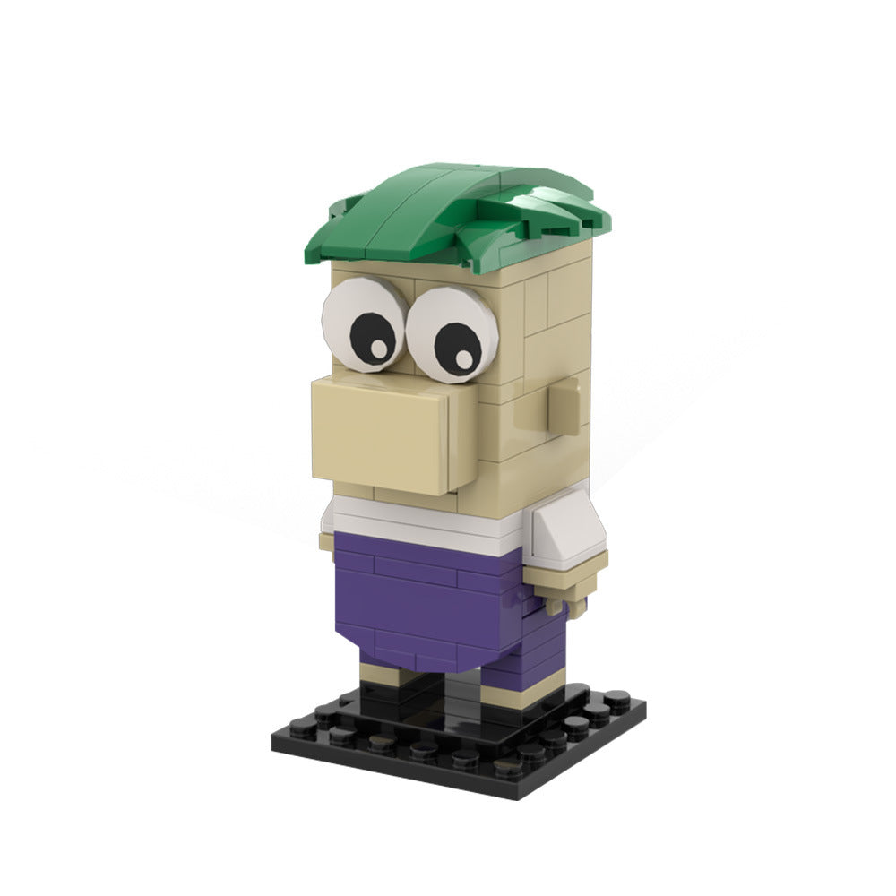 phineas and ferb brickheadz building set | moc-212231 - 2