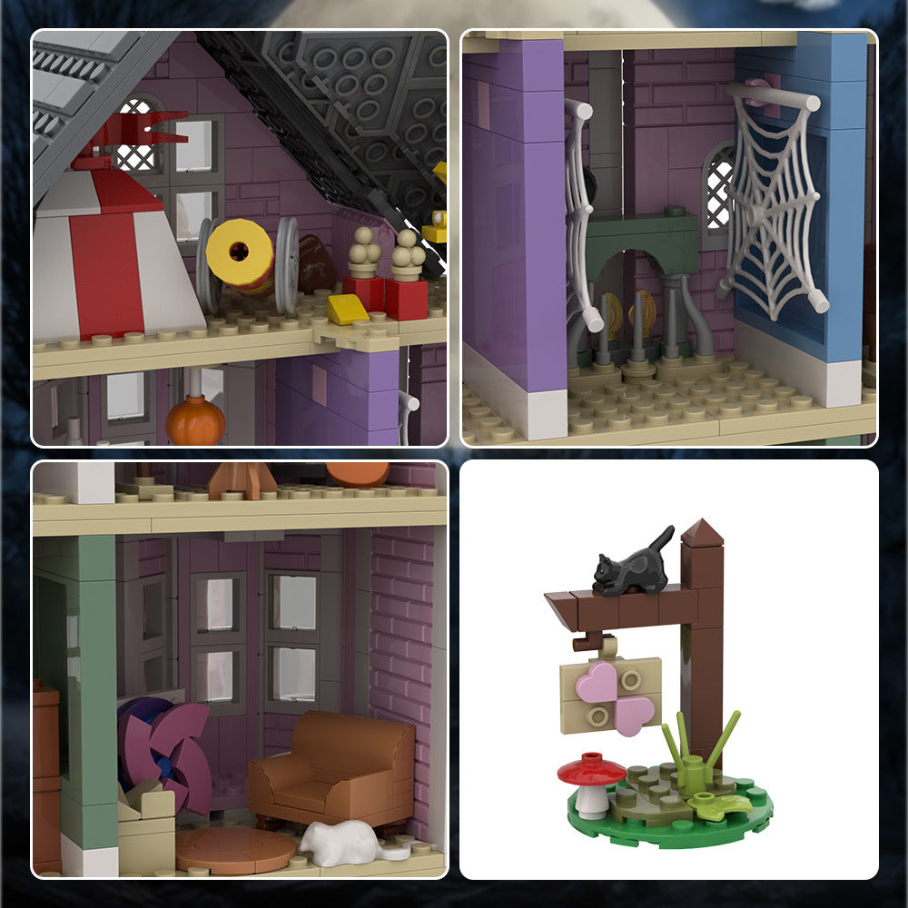 pink palace apartments building set | coraline | lego compatible - 6