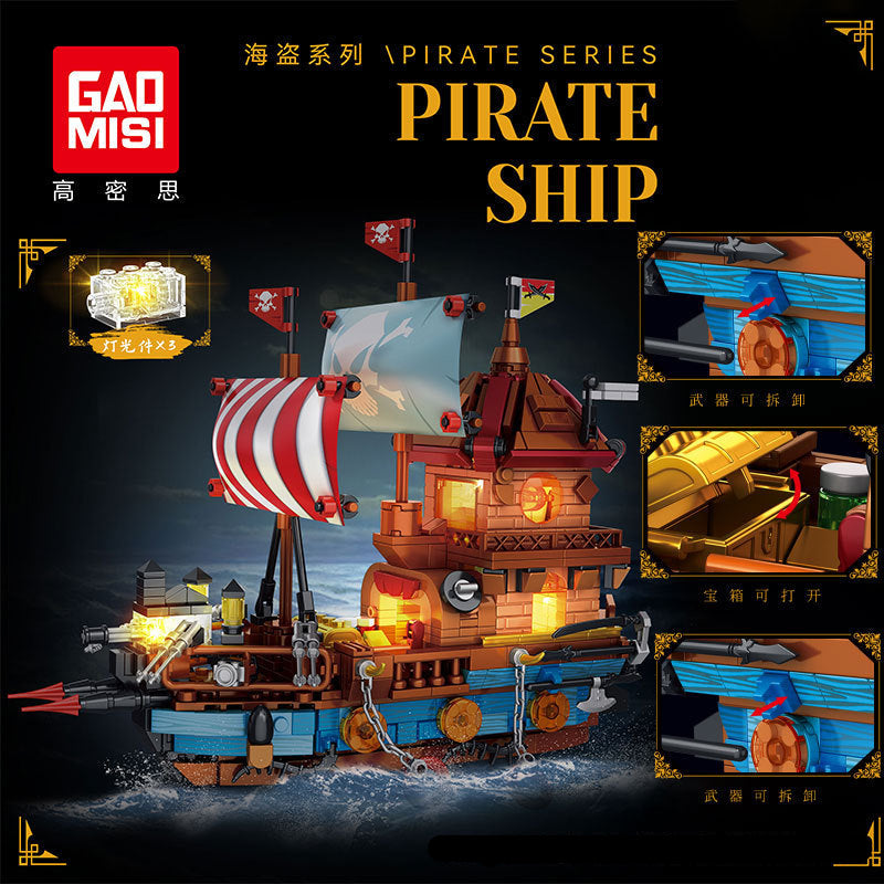 pirate ship building blocks set - gaomisi - 916 pcs - 1