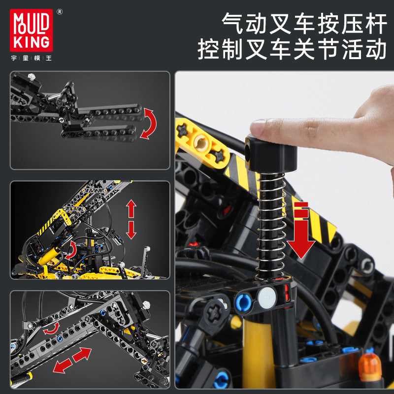 pneumatic telescopic forklift building kit - 803 pcs | mouldking 19009 - 4