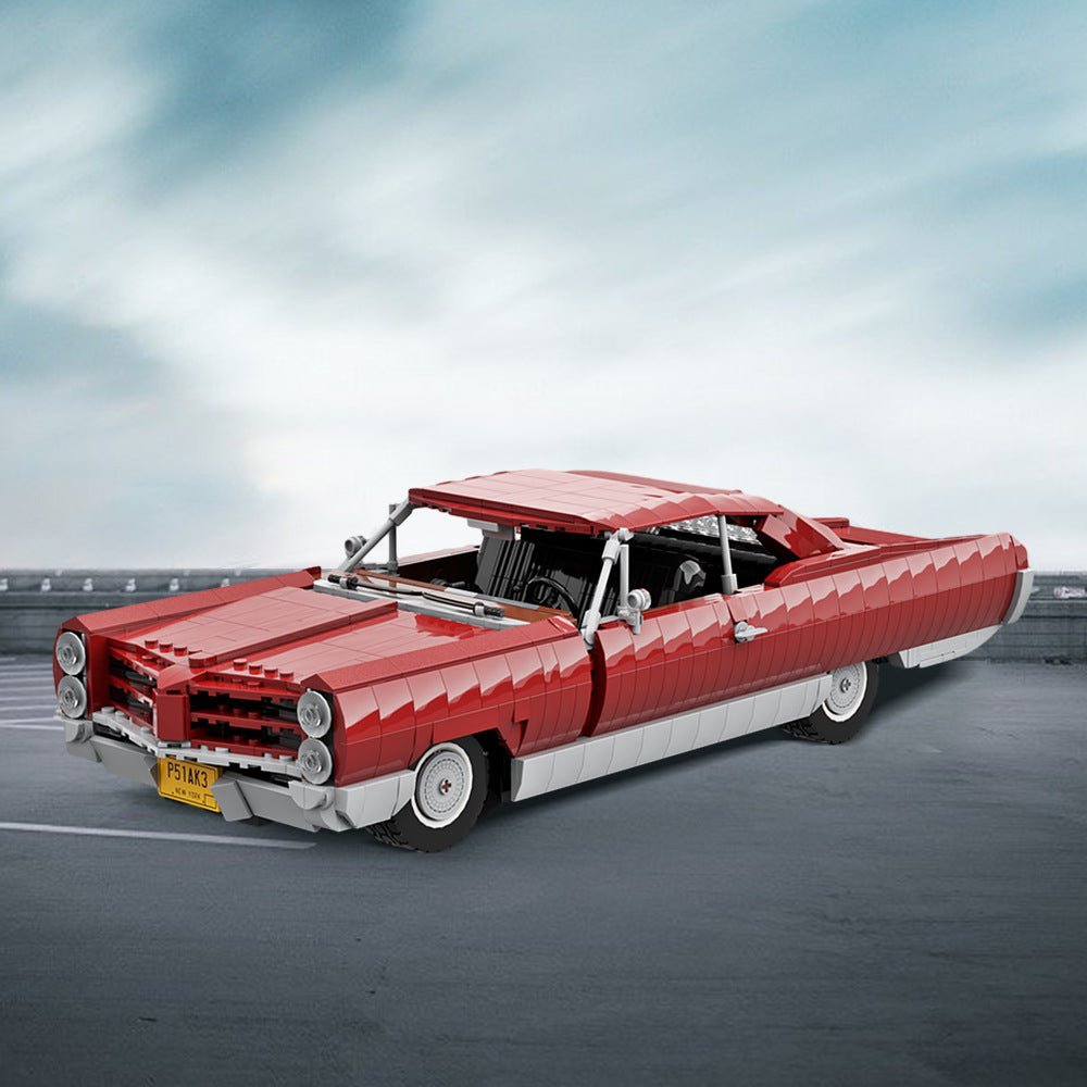 pontiac bonneville 1966 dark red car building set | moc-159333 - 1
