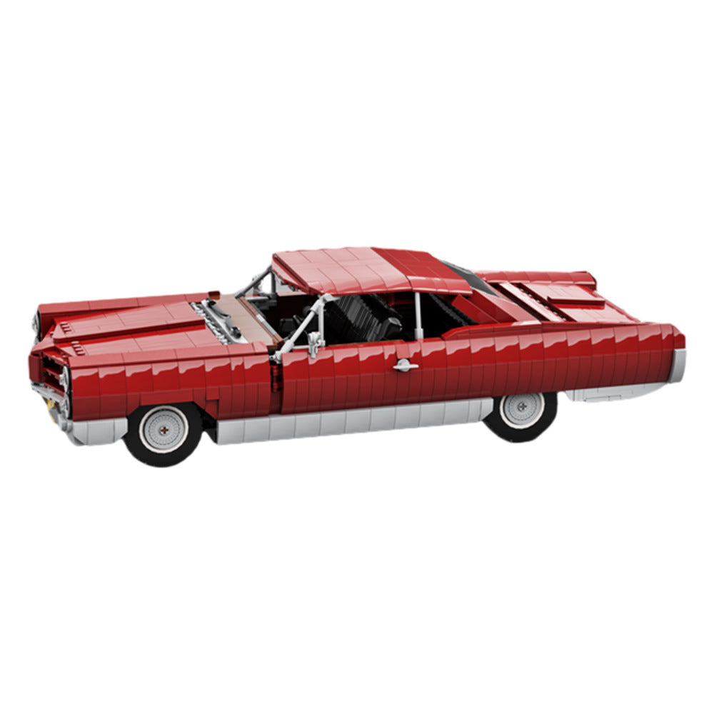pontiac bonneville 1966 dark red car building set | moc-159333 - 2