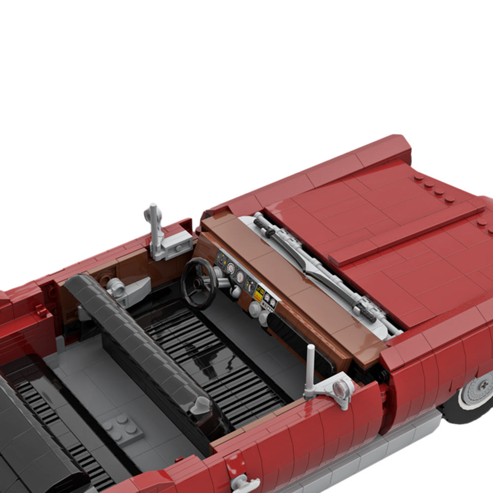 pontiac bonneville 1966 dark red car building set | moc-159333 - 3