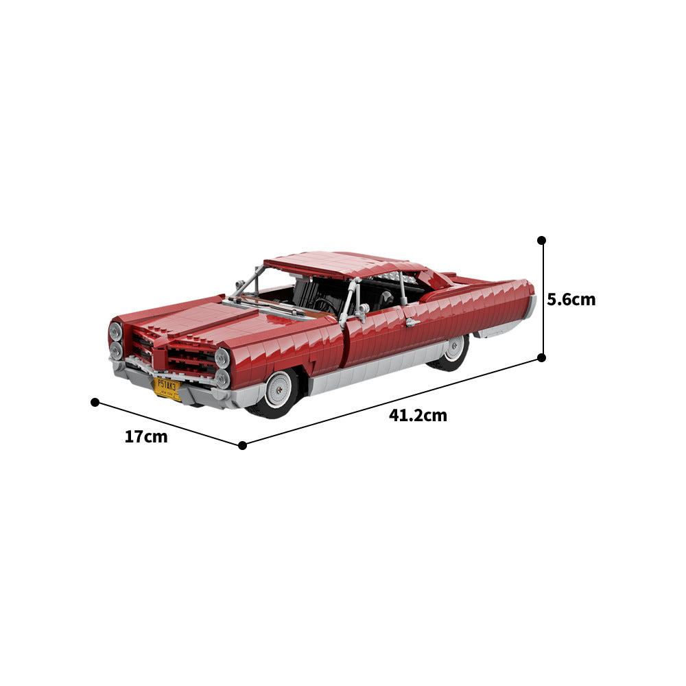 pontiac bonneville 1966 dark red car building set | moc-159333 - 4