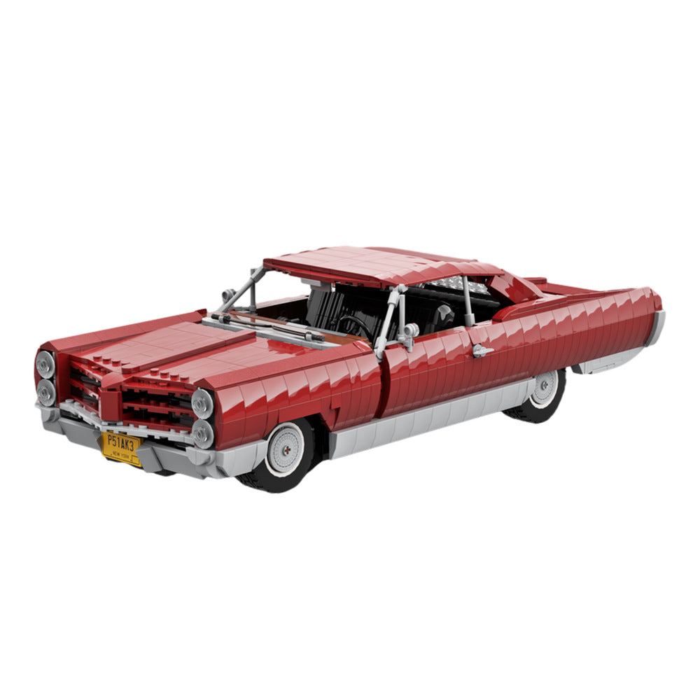 pontiac bonneville 1966 dark red car building set | moc-159333 - 5