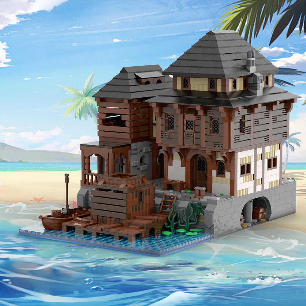 port tavern building set | lego compatible - 1