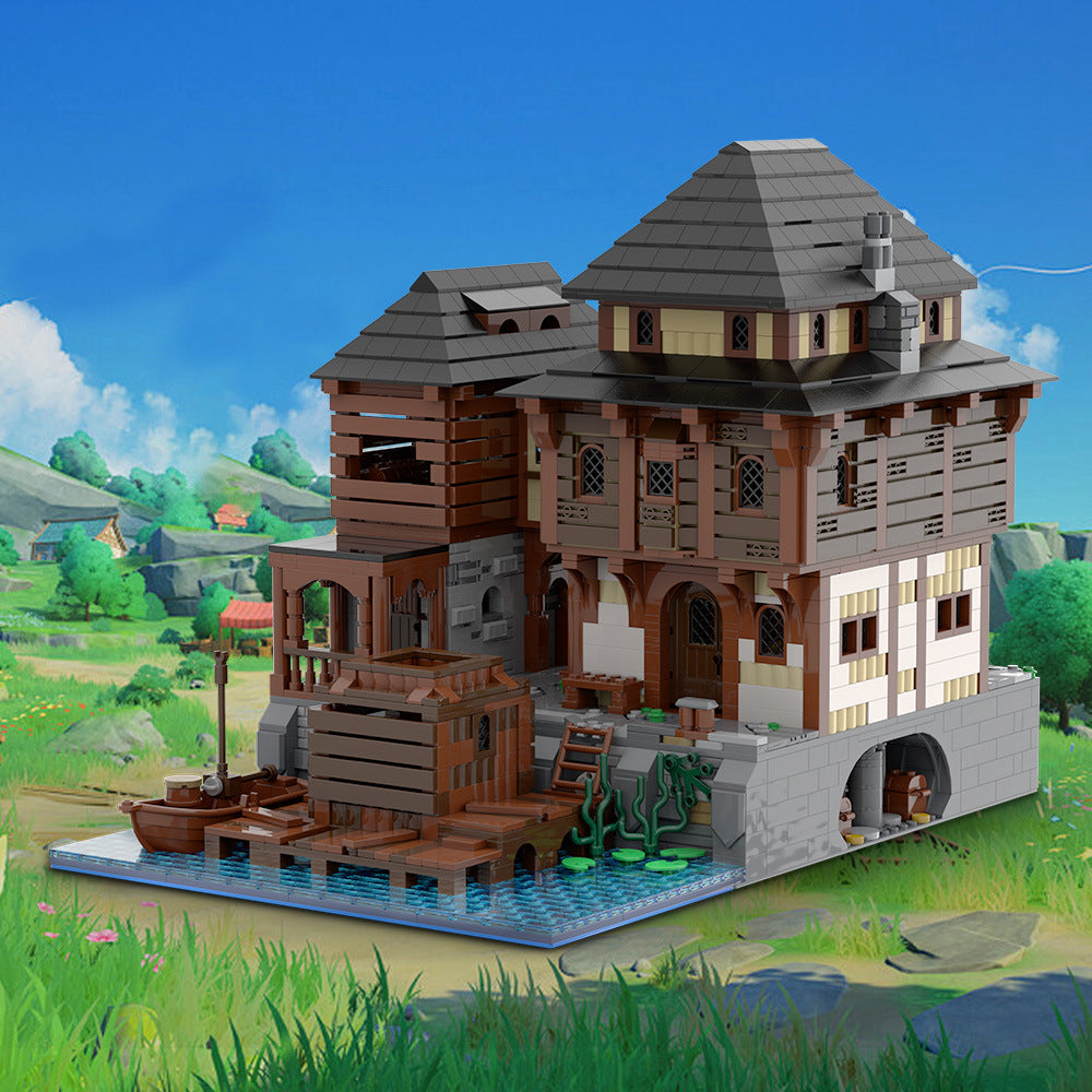 port tavern building set | lego compatible - 2