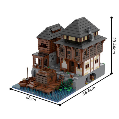 port tavern building set | lego compatible - 4