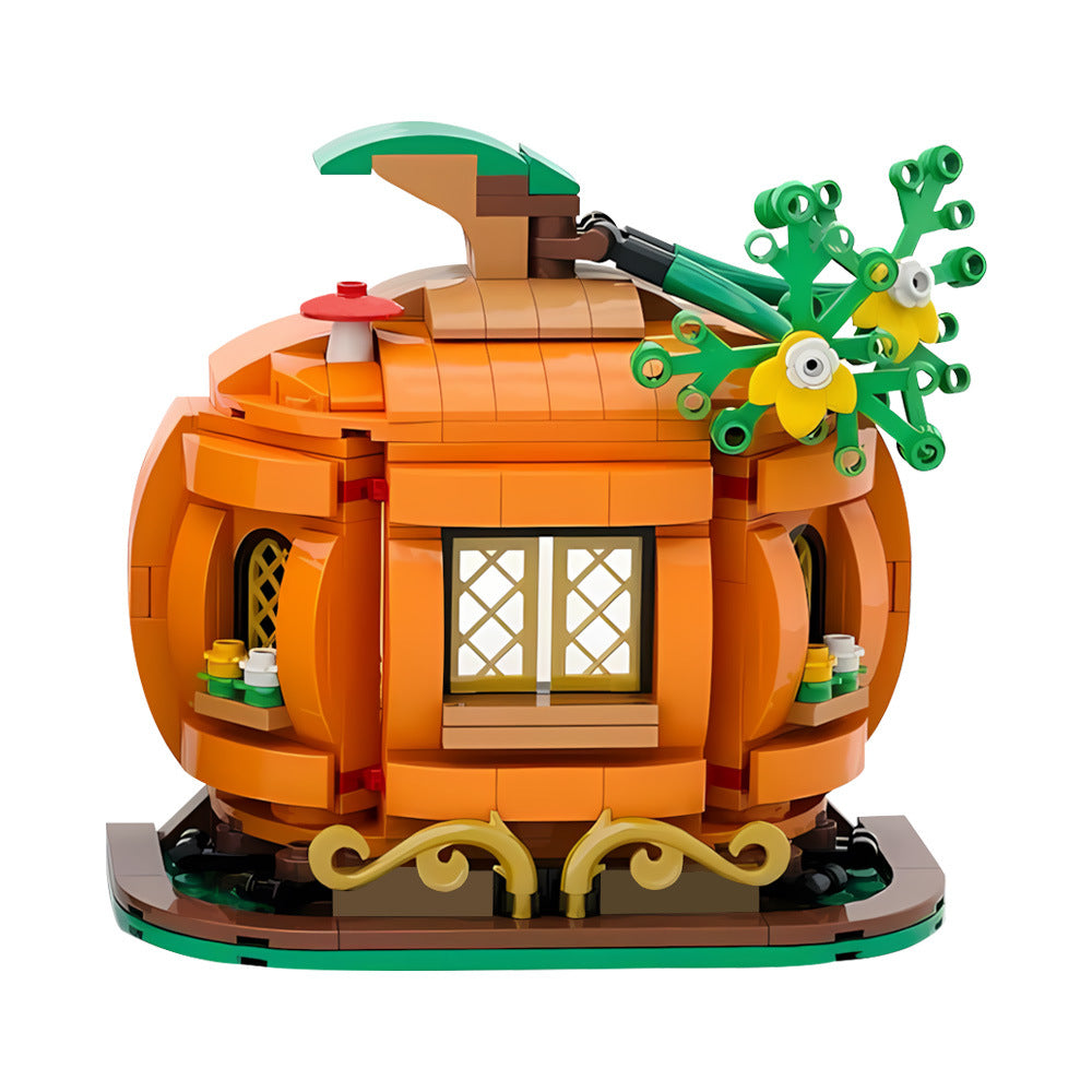 pumpkin cottage building set | halloween | moc-205267 - 2