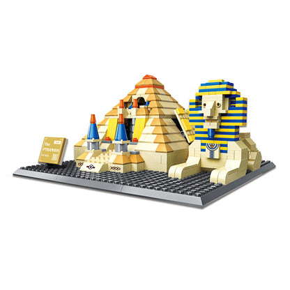 pyramids of giza, cairo, egypt - building blocks set - wange bricks 4210 - 4