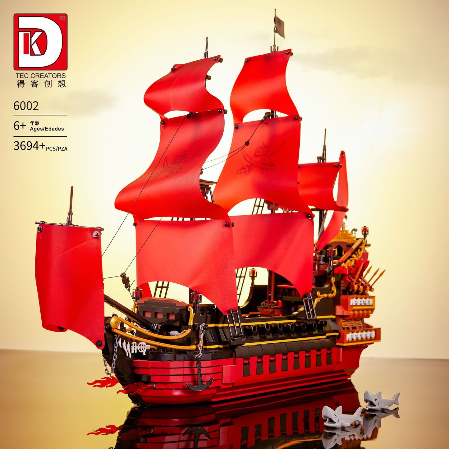 queen anne's revenge pirate ship - 3694 pcs | dk 6002 - 4