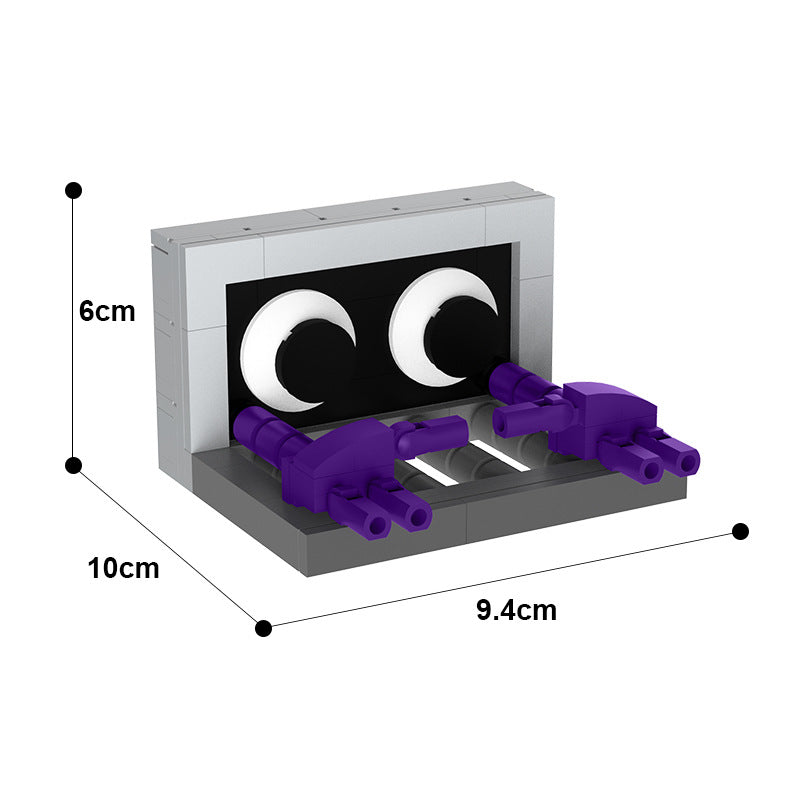 rainbow friends purple building set | lego-compatible - 4