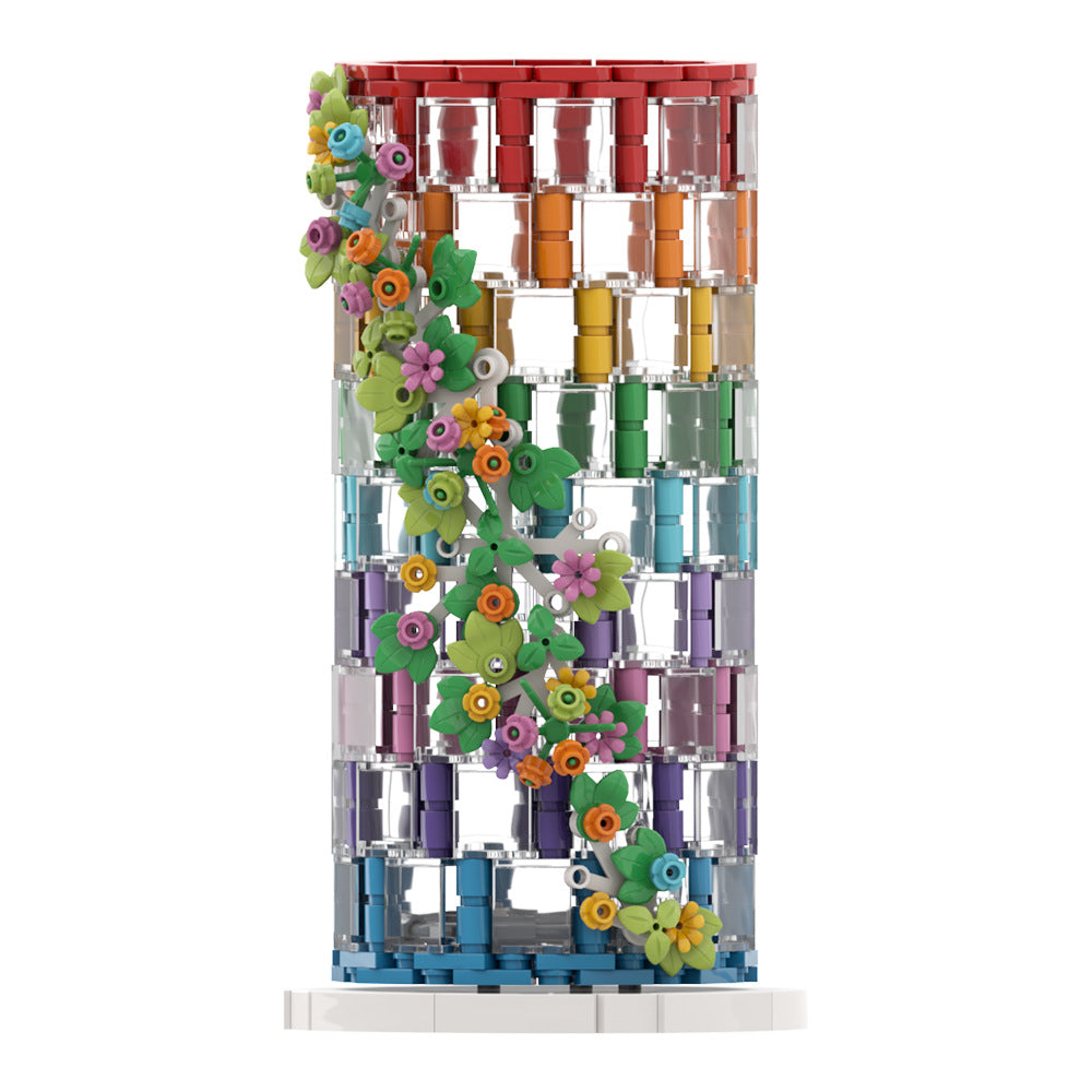 rainbow vase building set | lego compatible - 3
