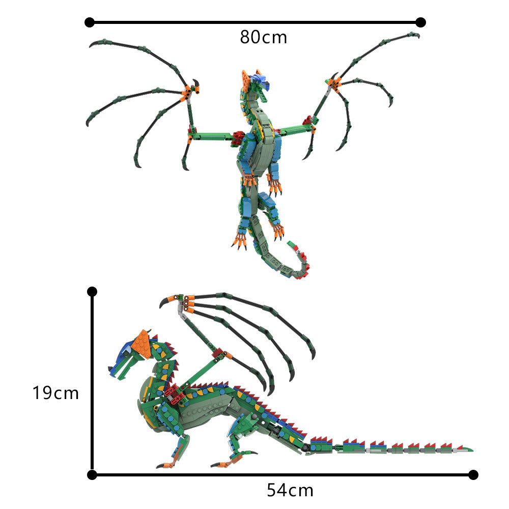 rainwing building set | wings of fire | lego compatible - 3