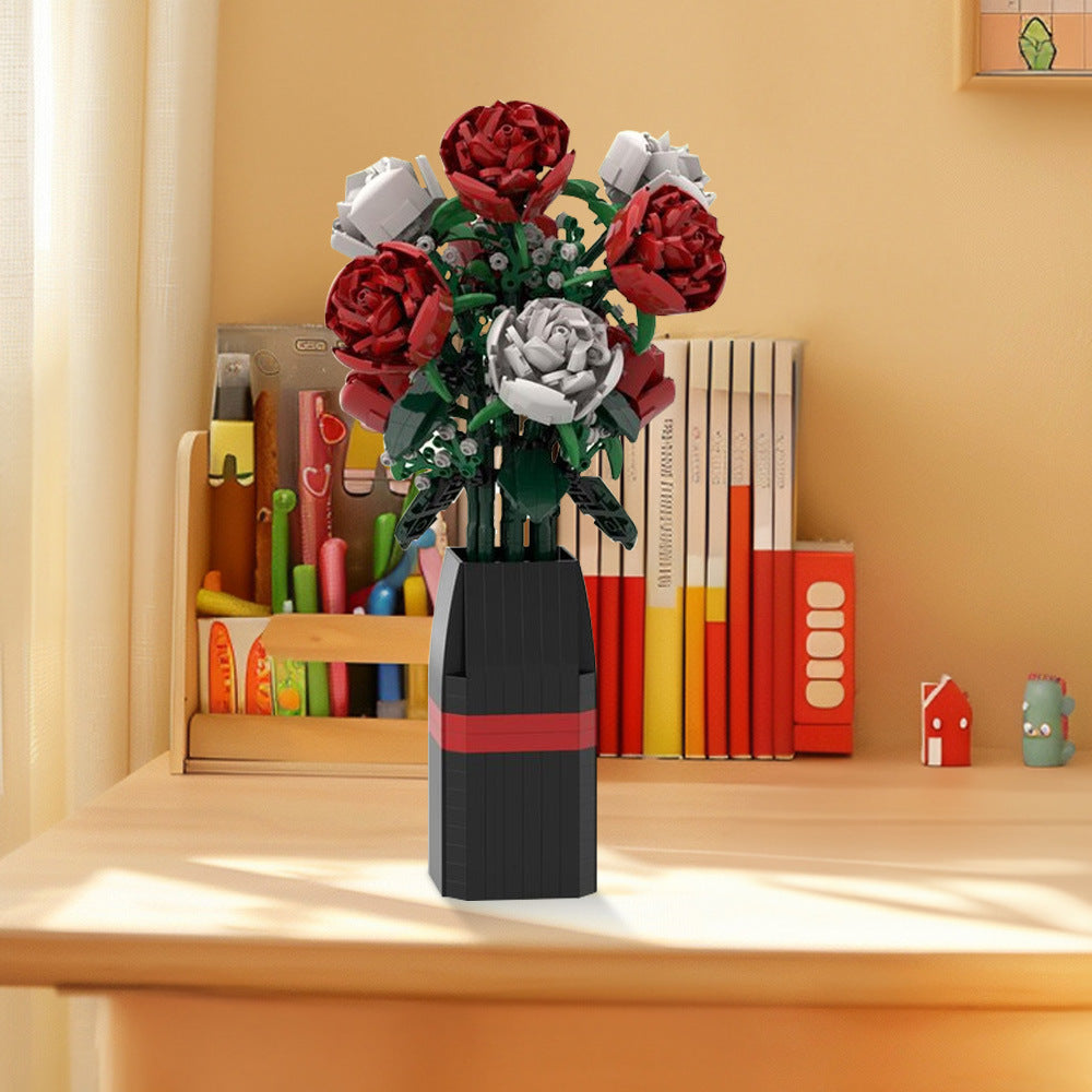 red and white roses building set | moc-107699 - 1