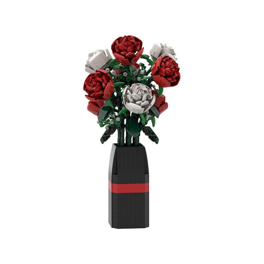 red and white roses building set | moc-107699 - 2