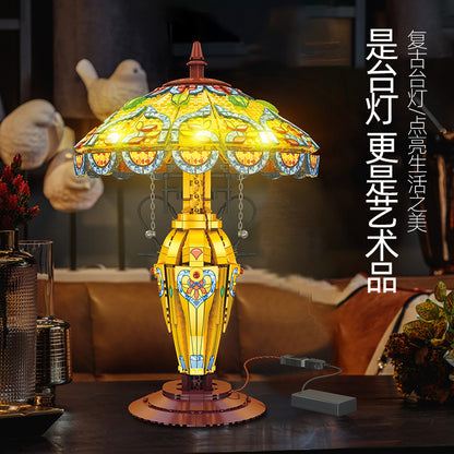 retro table lamp building kit - 1570 pcs | jie star 9081 - 1