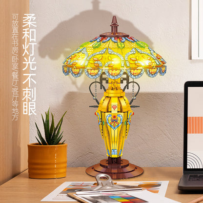 retro table lamp building kit - 1570 pcs | jie star 9081 - 2