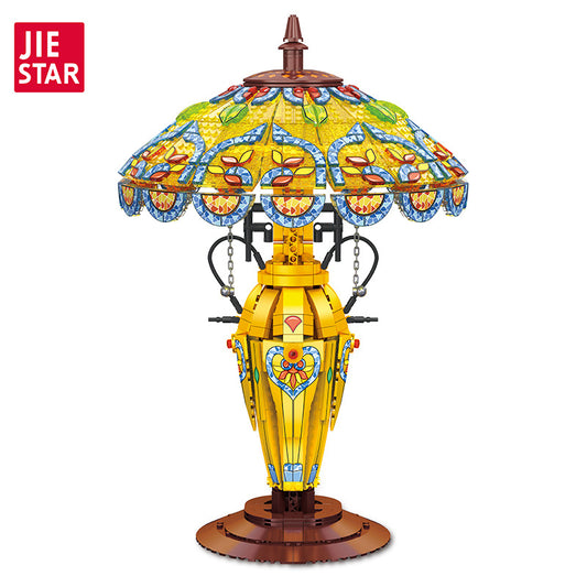 retro table lamp building kit - 1570 pcs | jie star 9081 - 4